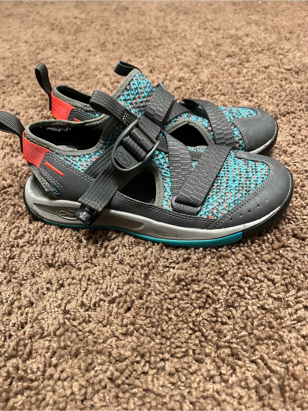 CHACO WOMEN'S ODYSSEY SANDAL WAX TEAL/GRAY sz-6 .